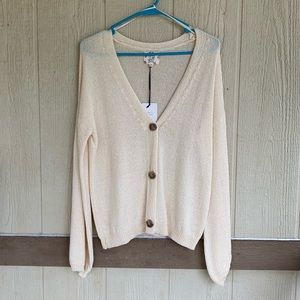 🆕HIPPIE ROSE OATMEAL BUTTON CARDIGAN SIZE M